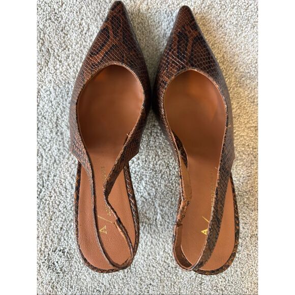NWOB Anthropologie sling back pumps in multi snakeskin, Sz38 $169 - Picture 5 of 8